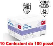 Intco 10Conf. da 100pz - Taglia XL - Guanti Vinyl Uso Medico Senza Polvere